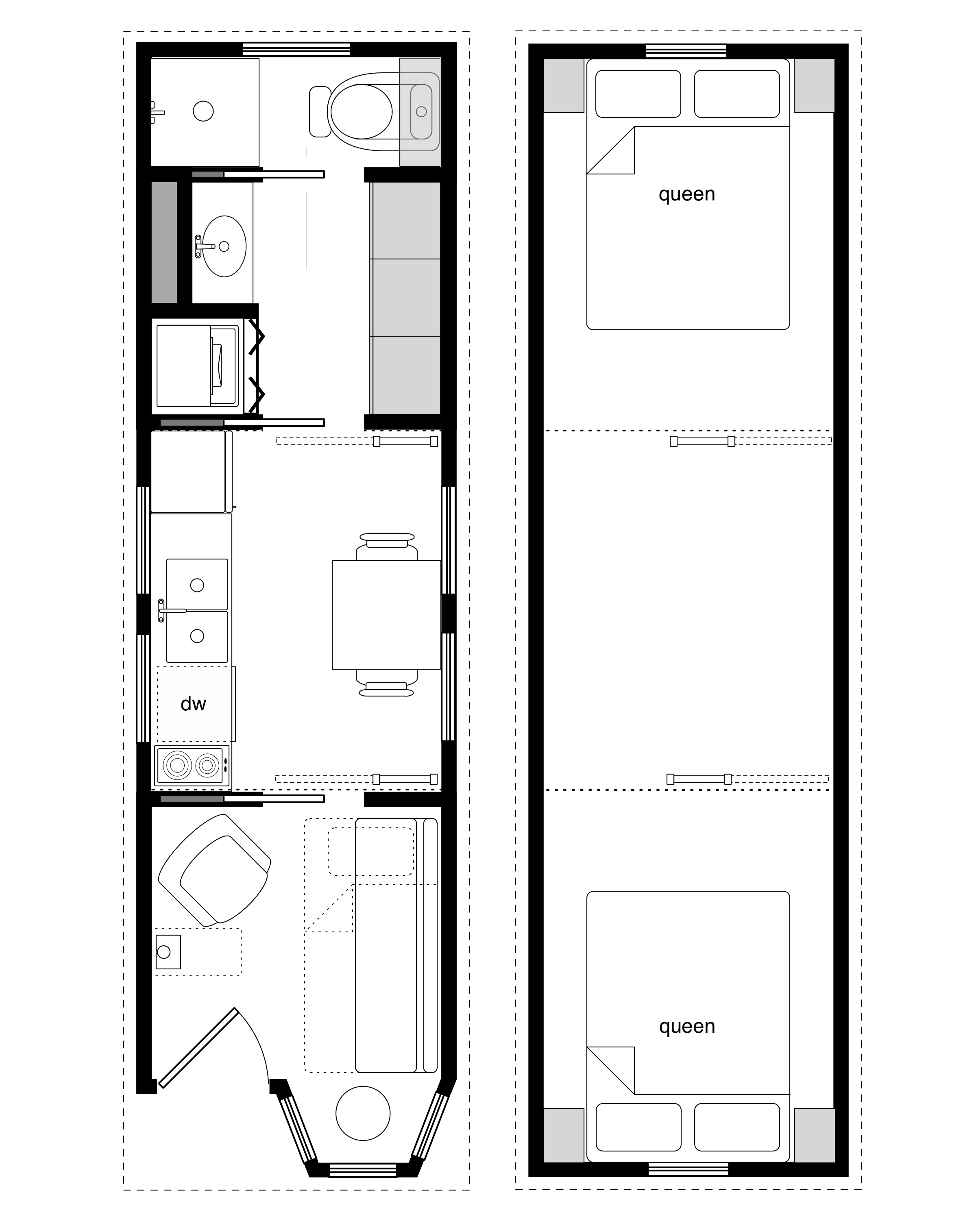 Sample Floor Plans For The 8x28 Coastal Cottage Tiny House Design