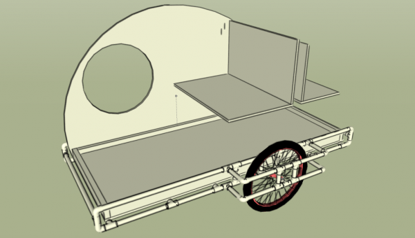 PVC bike teardrop trailer open