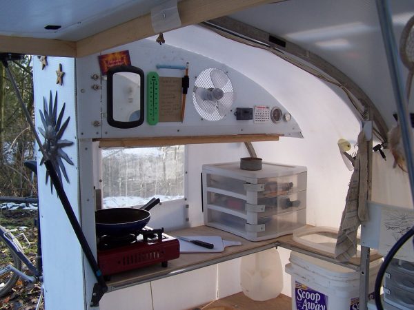 A Real Bike Trailer House kitchen