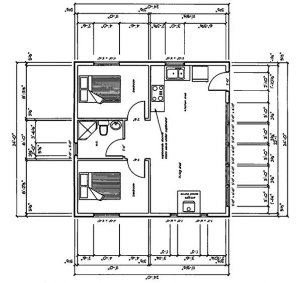 24x24 house plan