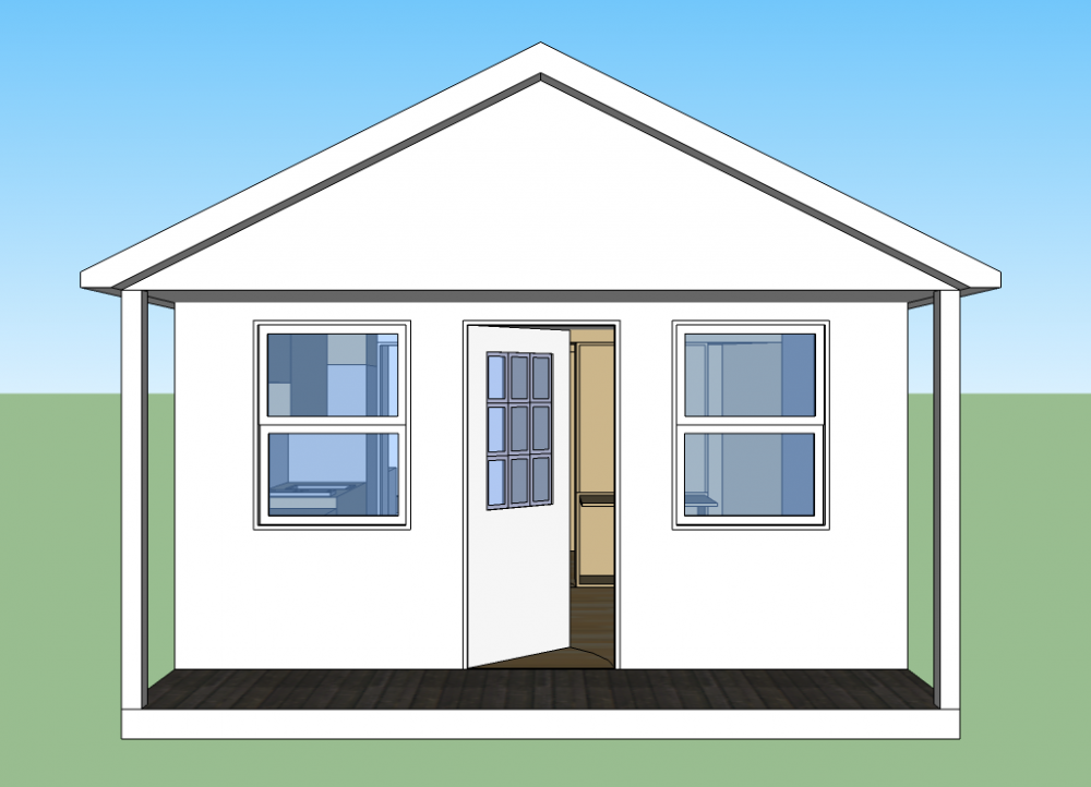 14x20 Cabin - Front Elevation.