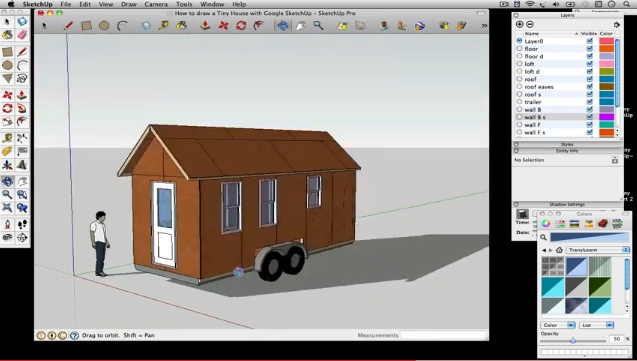 How to draw a Tiny House with Google SketchUp – Part 4