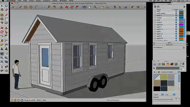 How to draw a Tiny House with Google SketchUp – Part 5