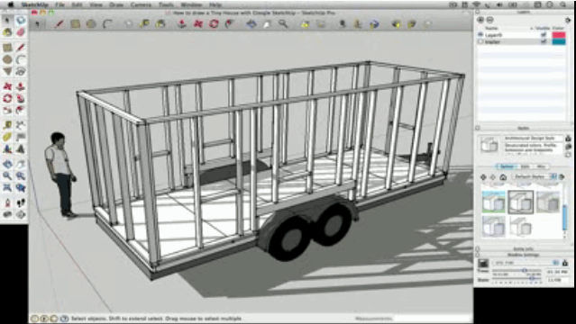 How to draw a Tiny  House  with Google SketchUp  Part 1 