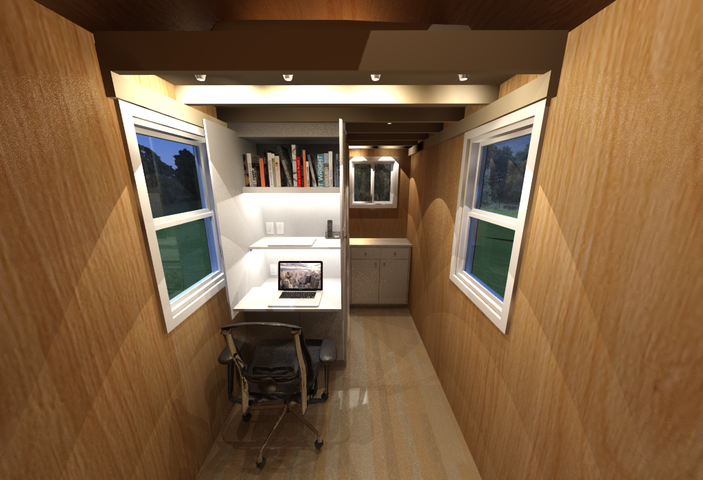 Tiny Home Office - Desk Open