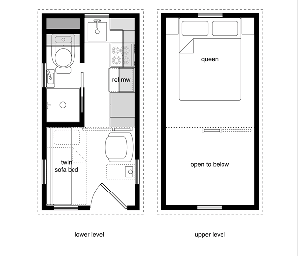 Tiny House Floor Plans with Lower Level Beds  TinyHouseDesign