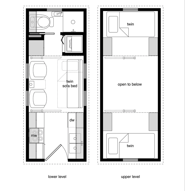 Tiny House Floor Plans With Lower Level Beds Tinyhousedesign