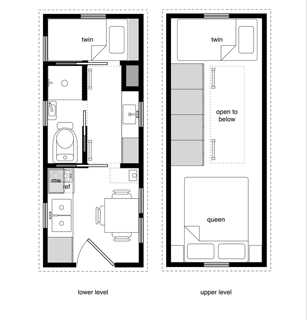 Tiny House Floor Plans With Lower Level Beds Tinyhousedesign