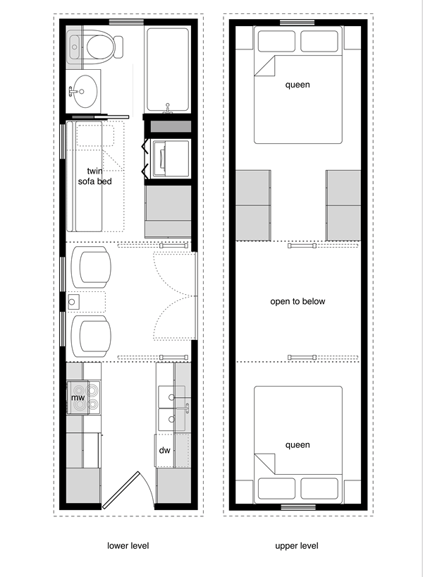 Tiny House Floor Plans With Lower Level Beds Tinyhousedesign