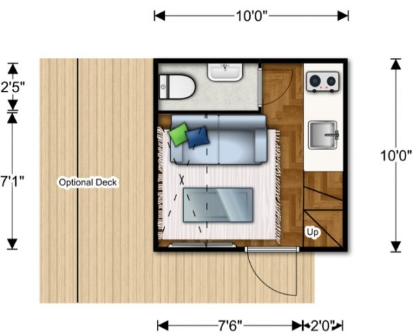 Nomad Micro Homes - Floor Plan Lower Level