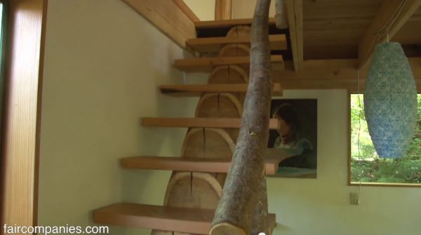 Handmade Forest House in Oregon - Stairs