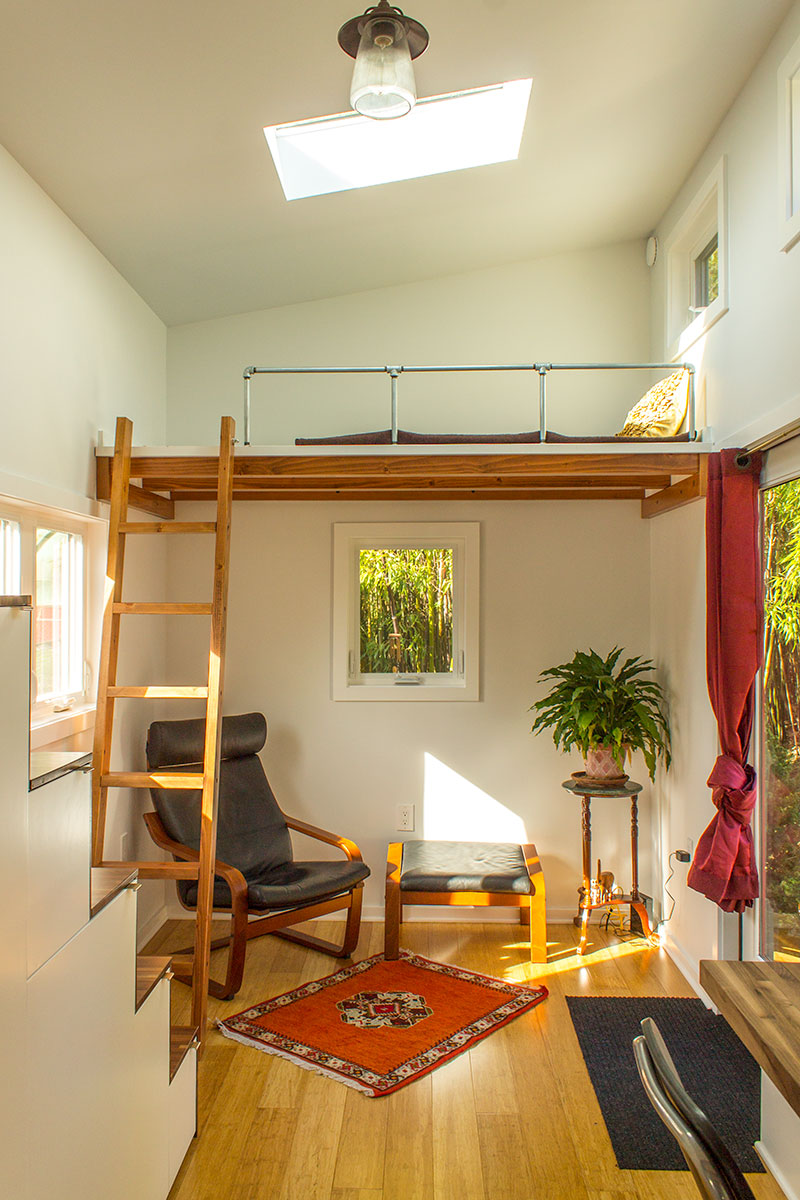 Hikari-Box-Tiny-House-Living-Area-and-Guest-Loft