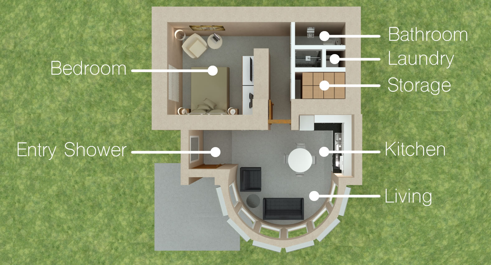 Tiny Fallout Shelter House - Floor Plan