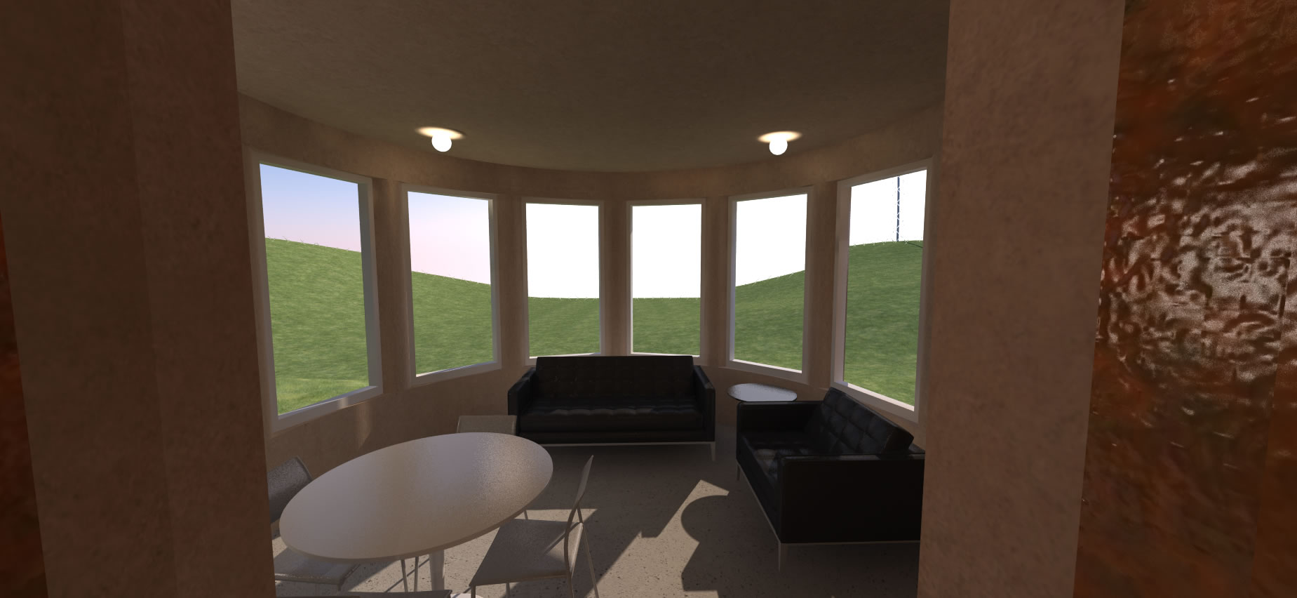 Tiny Fallout Shelter House - Living Room View