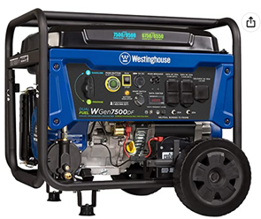 Westinghouse WGen7500DF Dual Fuel Portable Generator 