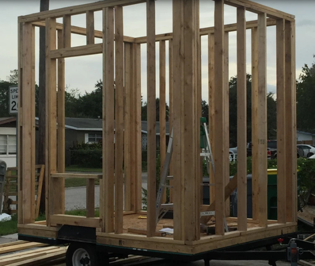 Framing the walls (much like a house, on a tiny scale)
