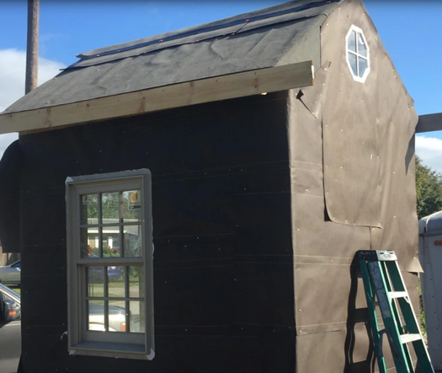 Install the insulation, weatherproofing and windows