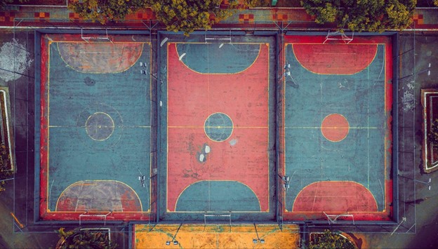 basketball-themed rug